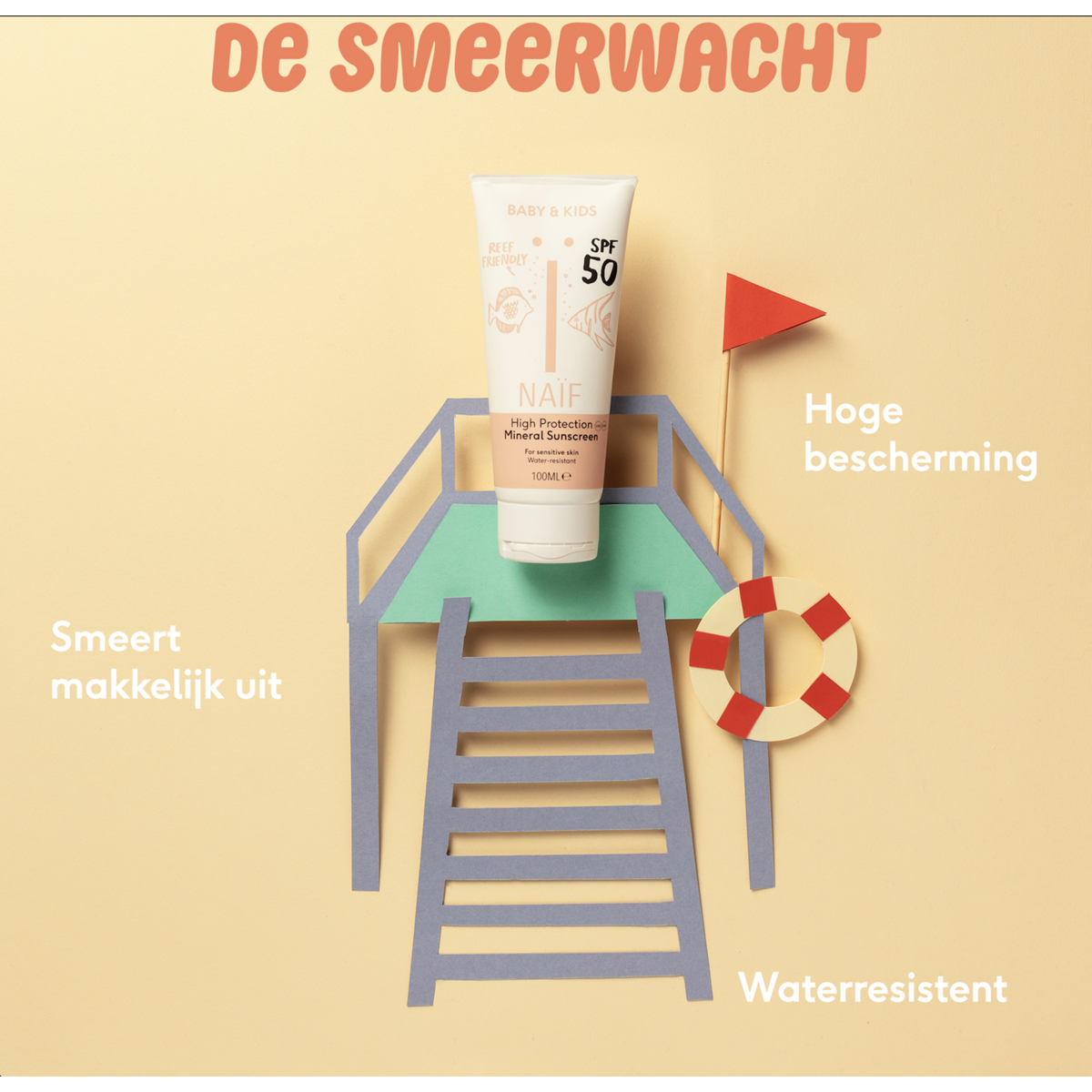 Naïf Zonnebrand Crème Voor Baby & Kids SPF50 -100ml