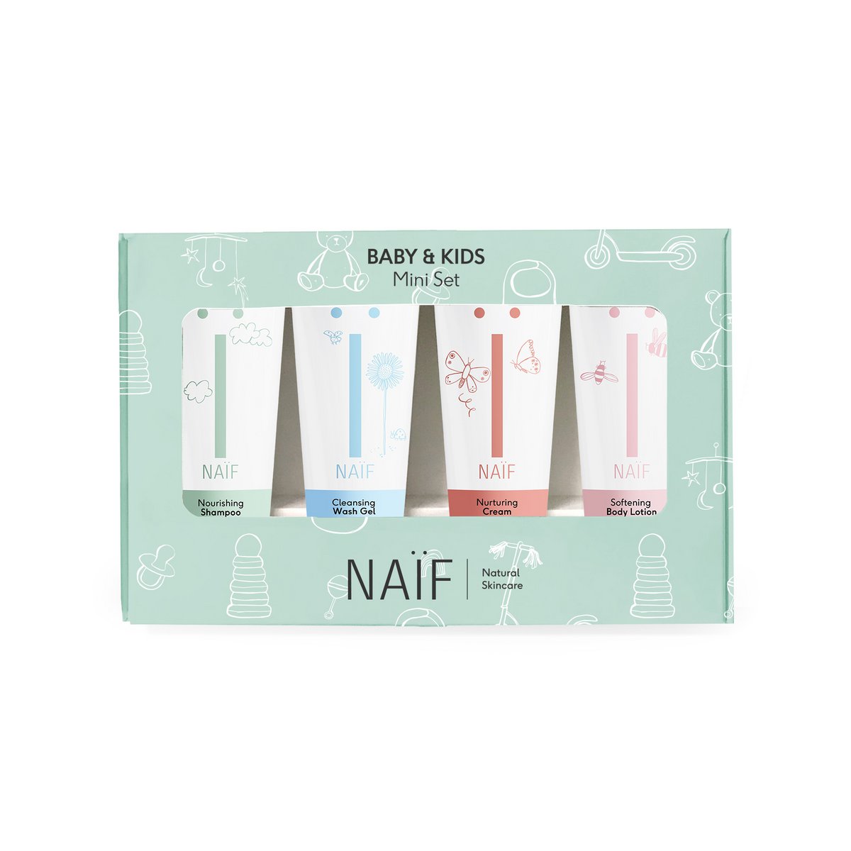 Naïf Mini Set Voor Baby & Kids SPF50 - 4x15ML