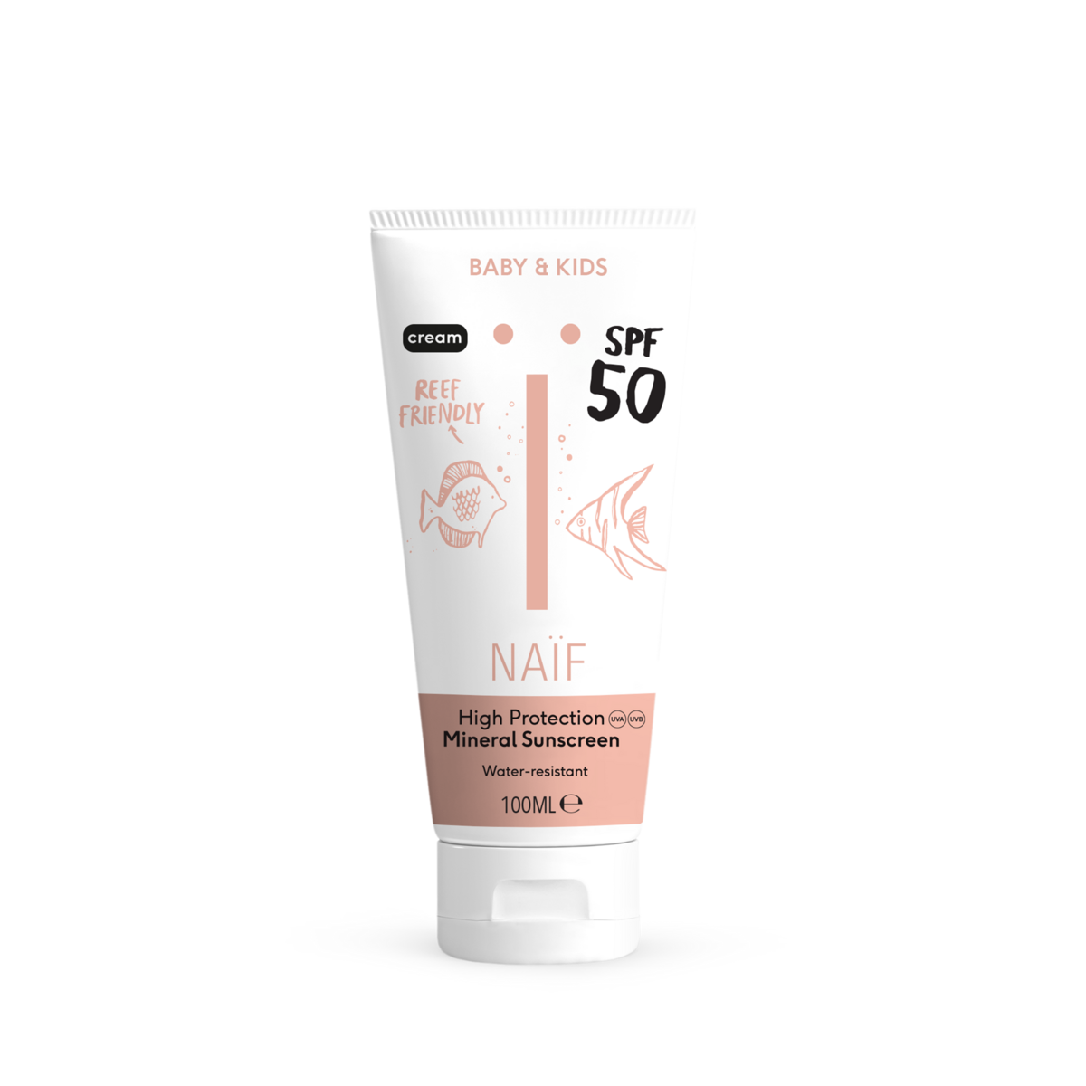 Naïf Zonnebrand Crème Voor Baby & Kids SPF50 -100ml